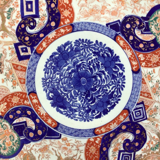 Antique Japanese Imari Porcelain Charger 24" Platter Wall Hanger For Sale In Washington DC - Image 6 of 10