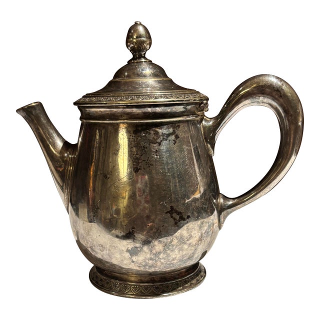 Vintage English Silver-Plate Teapot-Classic Form -Monogra Esc For Sale