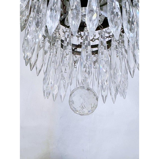 Traditional Vintage 1960s Italian Silver Upside Down Layered Cake Chandelier For Sale - Image 3 of 8