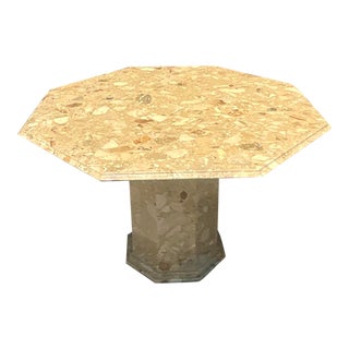 Late 20th Century Vintage Italian Octagon Stone Center Table For Sale
