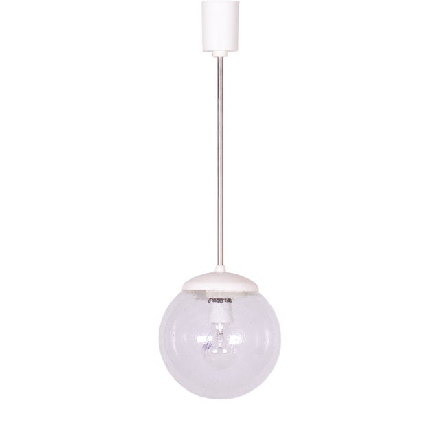 Mid-Century Chandelier in Chromed Steel, Plastic and Glass, Czech, 1960s For Sale