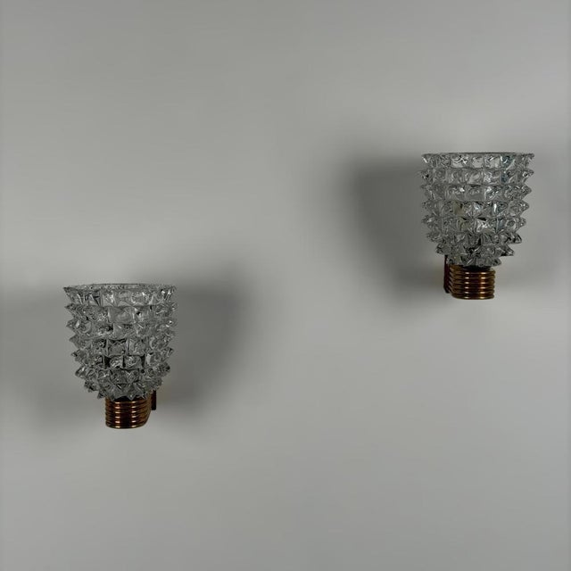 Rostrato Glass Wall Sconces by by Ercole Barovier for Barovier & Toso, 1940s, Set of 2 For Sale - Image 15 of 18
