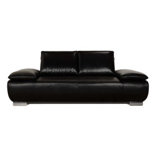 Volare Two-Seater Sofa in Black Leather from Koinor For Sale