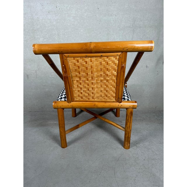 Vintage Bamboe Houndstooth Armchair For Sale - Image 5 of 10