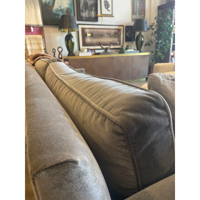 Textile Custom Blue Gray 7 Ft Mohair Sofa For Sale - Image 7 of 8