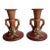 Pair of Roseville Apple Blossom 352-4½ Candlesticks, Rose, C. 1948 For Sale