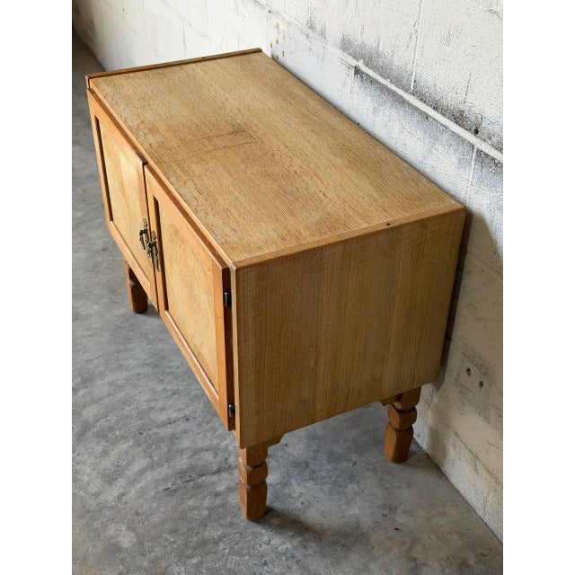 1960s Henning Kjærnulf Oak Storage Cabinet With Parquet Doors Danish Mid-Century Modern 1960s For Sale - Image 5 of 11