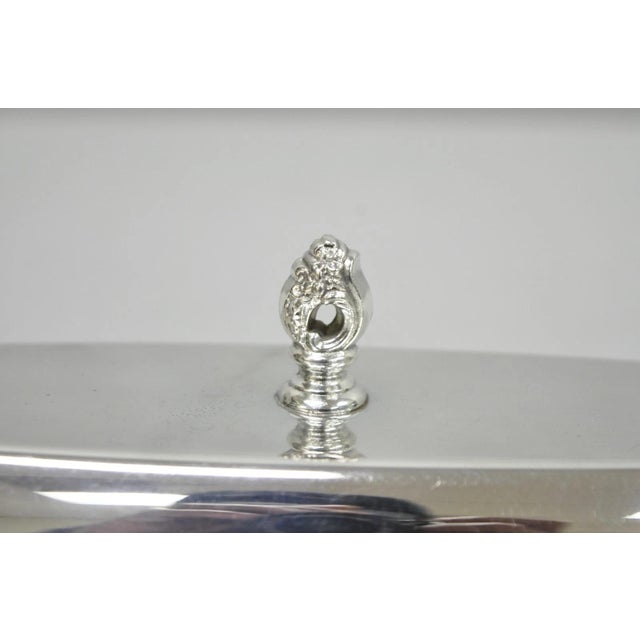 Vintage Lancaster Rose Poole Silver Plated Covered Butter Dish W/ Glass Liner For Sale - Image 4 of 11