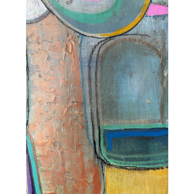 Small Abstract Geometric in Green, Acrylic on Board For Sale - Image 4 of 12