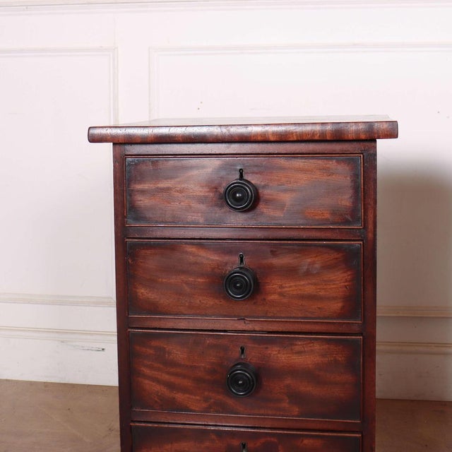 Good pair of early 19th C 4 drawer mahogany bedside chest of drawers. 1840 This piece is designed in the style of the...
