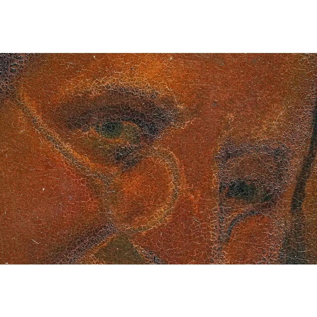 19th Century Interesting Antique 19th Century Monk Man Portrait Oil Painting Ornate Gold Frame Home Decor Wall Art For Sale - Image 5 of 13