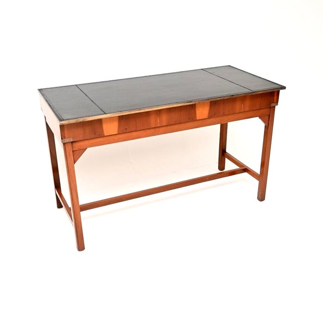 Antique Military Campaign Desk in Yew Wood, 1950s For Sale - Image 4 of 10