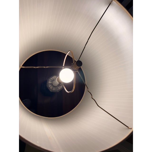Wood Vintage Hollywood Regency Baluster Table Lamp by Sandel With Fluted Drum Shade For Sale - Image 7 of 8