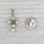 Early 19th Century Antique Emerald Cultured Pearl Cross Pendant 18k Yellow Gold For Sale - Image 5 of 5