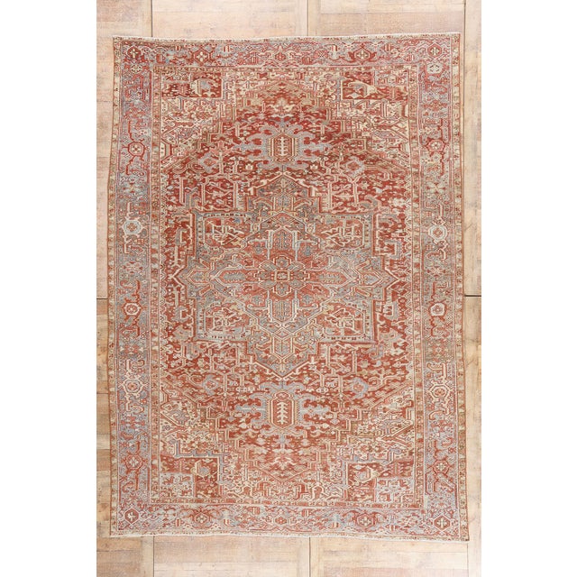 Antique Persian Heriz Rug, 09'03 X 12'11 For Sale - Image 10 of 10