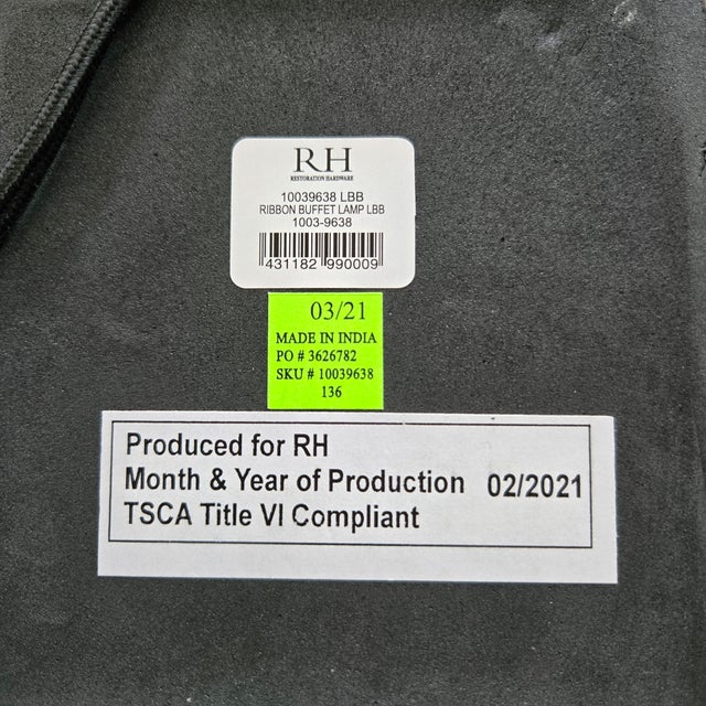 Restoration Hardware Large Brutalist Ribbon Buffet Statement Lamp 47"h X 9.5"w For Sale - Image 11 of 15