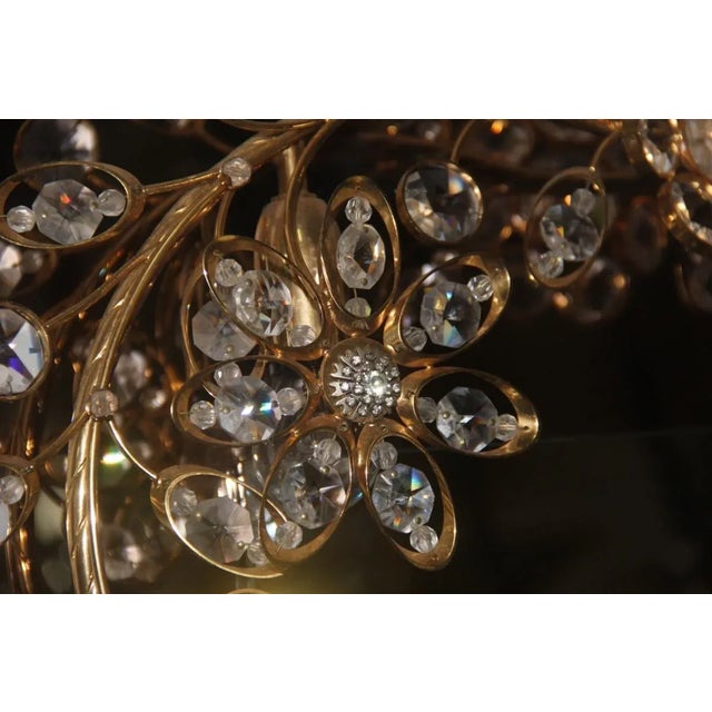 Mirror with Gilded Brass Structure and Embedded Crystals, 1970s For Sale - Image 6 of 18