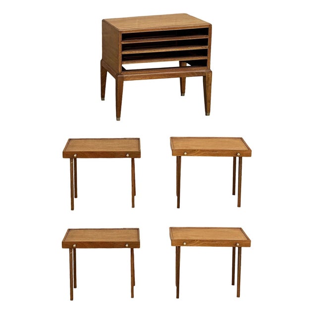1950s Danish Modern Mahogany Chest of 4 Side Table Stands by Frits Henningsen, Attributed For Sale - Image 11 of 14