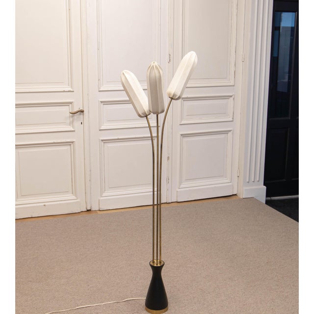 Metal Swedish 3-Light Floor Lamp from Bergboms, 1950s For Sale - Image 7 of 9