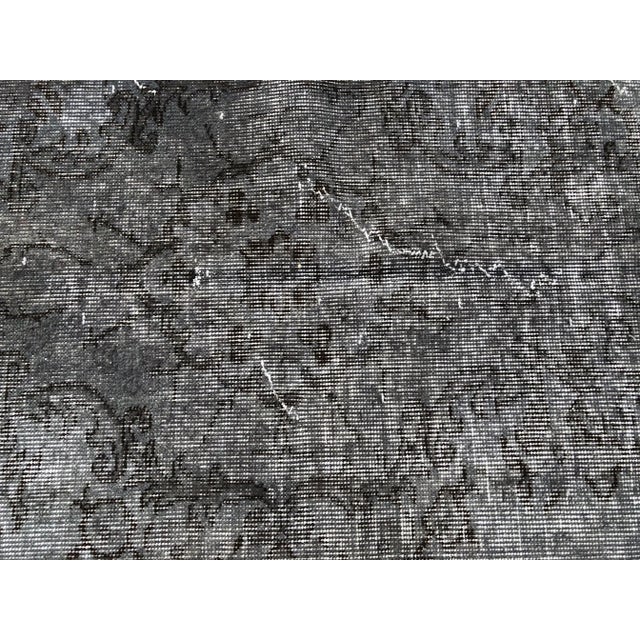 Dark Gray Turkish Vintage Wool Dark Gray Rug - 5′5″ × 9′3″ For Sale - Image 8 of 11