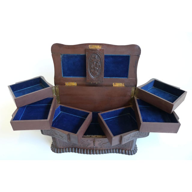 Antique Black Forest Jewelry Box in Fruitwood, 1880 For Sale - Image 4 of 18