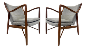 Danish Modern Model 45 Lounge Chair, Finn Juhl Manner, Pair