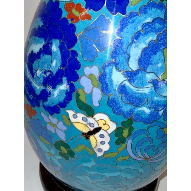 Blue Cloisonné Egg With Stand For Sale - Image 8 of 11