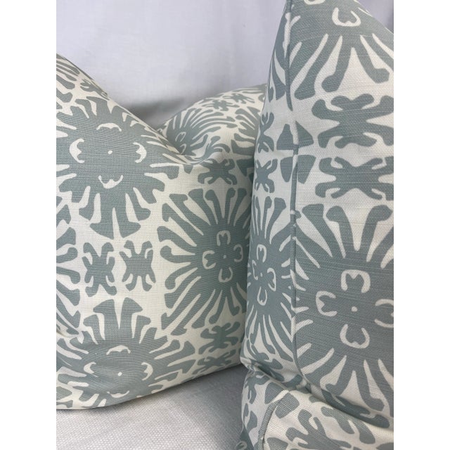 Transitional Quadrille China Seas "Sigourney Small Scale" in Custom Blue/Gray 22" Pillows- a Pair For Sale - Image 3 of 3