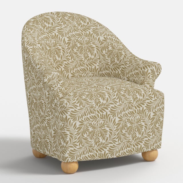 Spritely Home Stoffer Home x Cloth & Company Marie Bun Foot Chair in Geogian Vine Dijon For Sale - Image 4 of 8