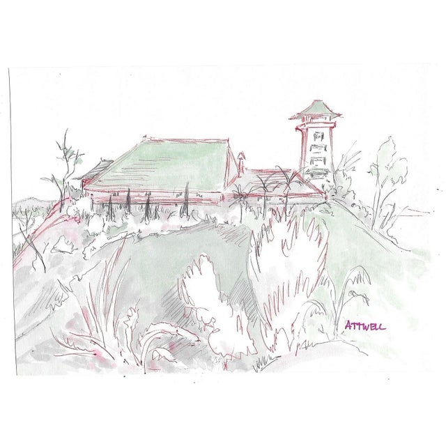 Traditional 1950s Ivy Attwell Singapore Watercolor For Sale - Image 3 of 3