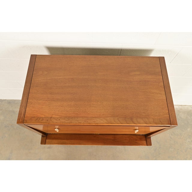 John Van Koert for Drexel Profile Mid-Century Modern Sculpted Walnut Highboy Dresser, 1959 For Sale - Image 12 of 15