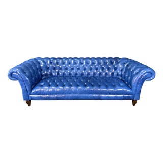Custom Cococo Home Blue Chesterfield Sofa For Sale
