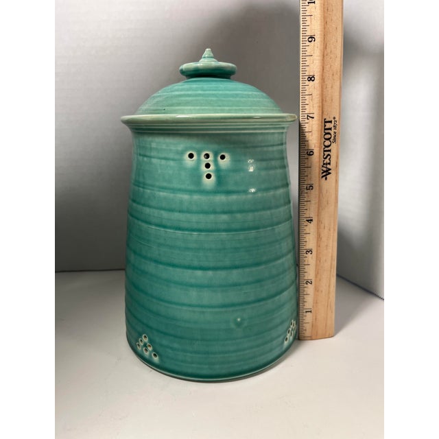 Vintage Studio Art Pottery Tea Set: Teapot Warmer Mugs Lidded Jar Artist Signed- 10 Pieces For Sale - Image 11 of 11