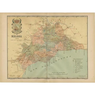 Map of Málaga, 1901 For Sale