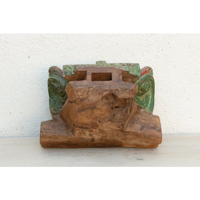 19th Century Large Heavily Carved Floral Teak Capital For Sale - Image 5 of 7