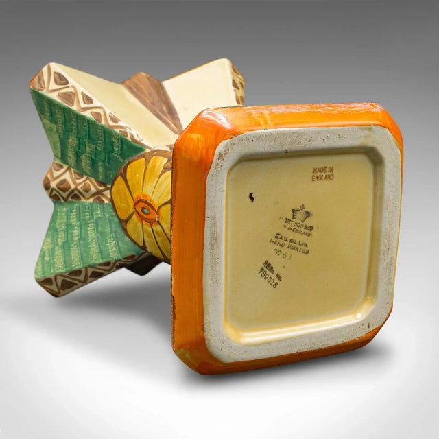 1930s Vintage Art Deco Ceramic Dried Flower Vase For Sale - Image 11 of 12