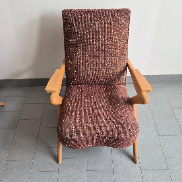 Mid-Century Modern French Compass Feet Chairs in Beech from Erton, 1950s, Set of 2 For Sale - Image 14 of 15