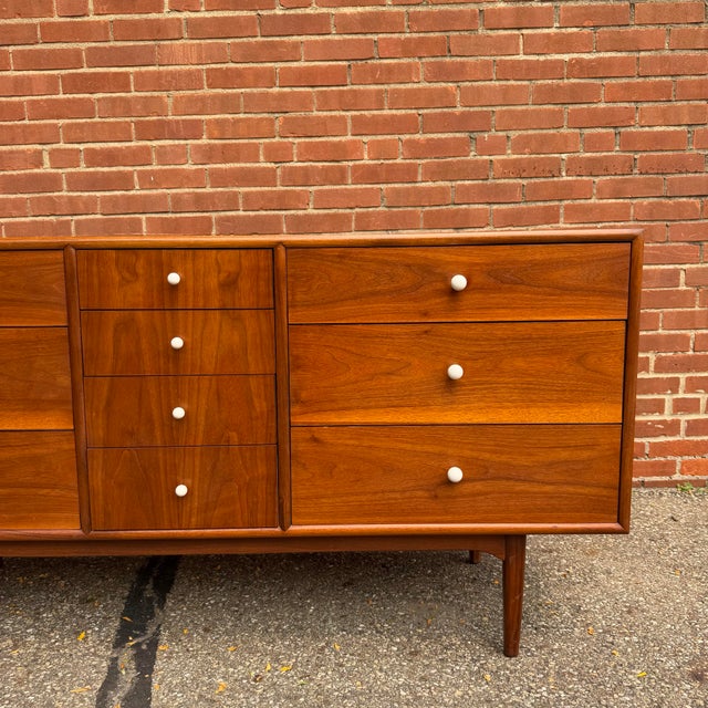 Mid-Century Modern Mid 20th Century Kipp Stewart for Drexel “Declaration” Walnut Mid Century Modern Lowboy Dresser For Sale - Image 3 of 12