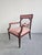 Antique French Empire Mahogany Armchair in Pink Striped Fabric, 1890s For Sale - Image 3 of 15