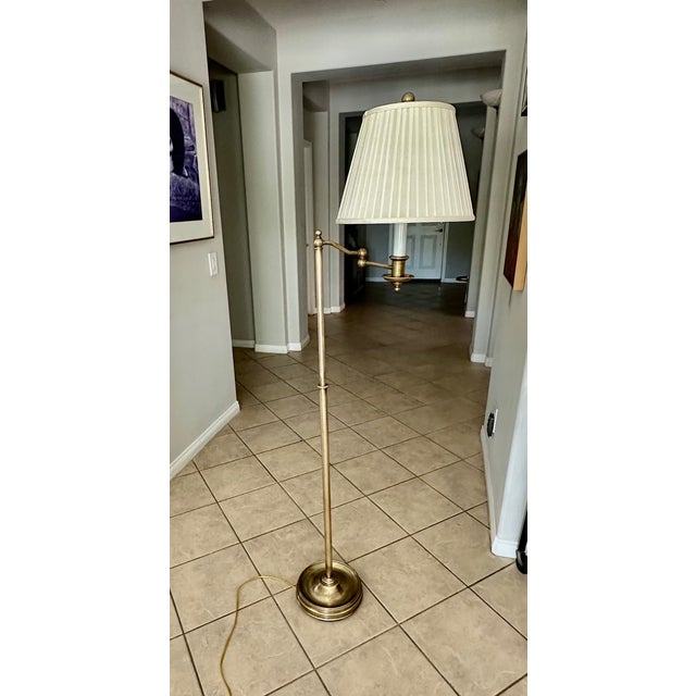 Ralph Lauren Home Vintage Ralph Lauren 'Sargent' Brass Swing Arm Floor Lamp For Sale - Image 4 of 15