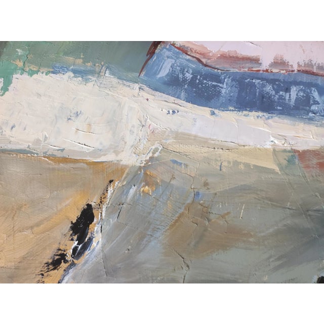 Textile "Vibrato Landcape" Original Contemporary Oil Painting on Canvas by Sophie Dumont, Framed For Sale - Image 7 of 10