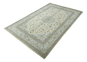 Hand-Knotted Oriental Rug Kashan Kork Rug in Pastel Shades & Fine Pile Wool
