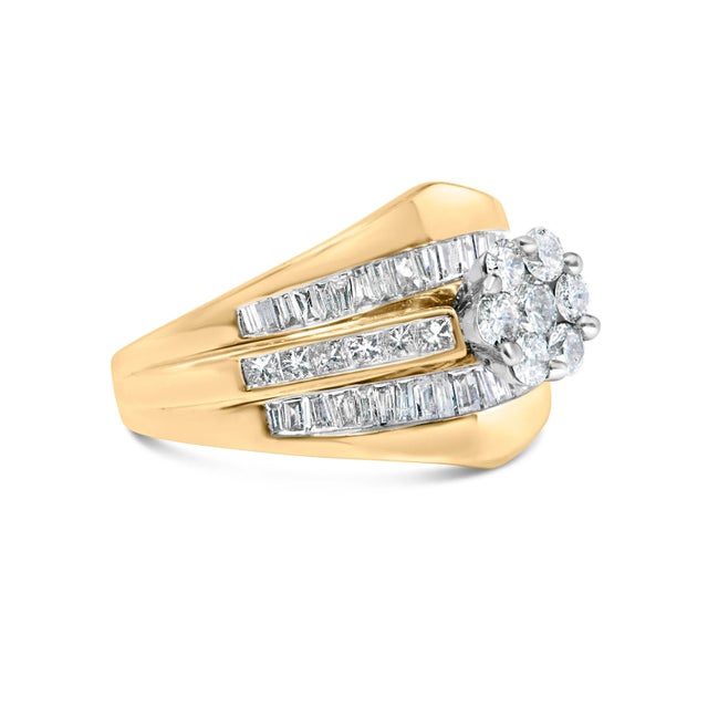 Captivate the essence of everlasting love with this exquisite 14K yellow gold engagement ring, meticulously crafted to...