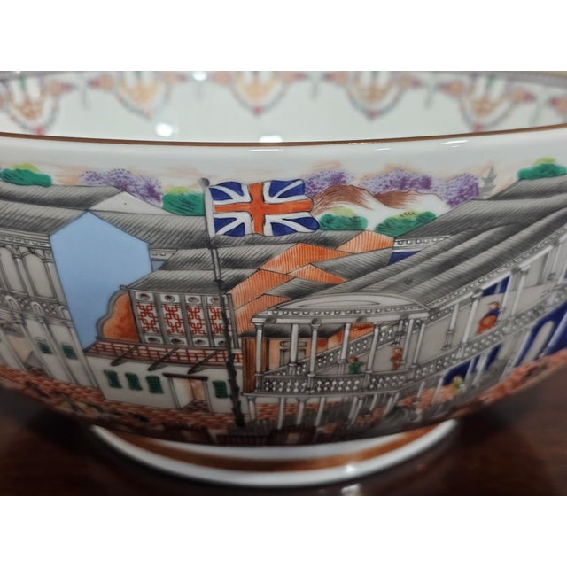 Ceramic Late 20th Century Mottahedeh Winterthur Reproduction Footed Hong Bowl, Large - 14 1/4" For Sale - Image 7 of 16