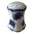 Vintage Floral Blue and White Salt Shaker For Sale