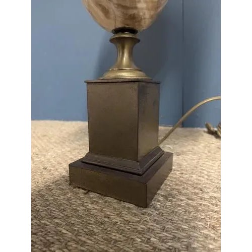 Charles Table Lamp in Brass and Onyx For Sale - Image 3 of 7