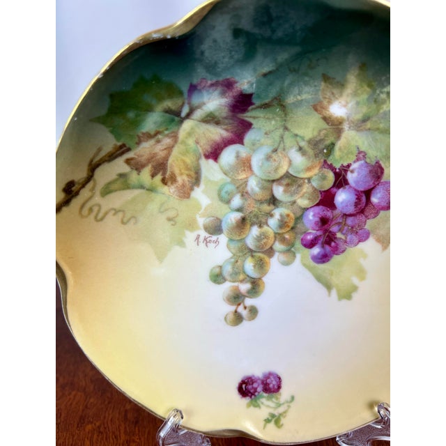Signed A. Koch J&c Bavaria Hand-Painted Grape Porcelain Service - 5 pcs For Sale - Image 9 of 12