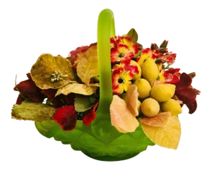 Bright Green Vintage Flower Basket