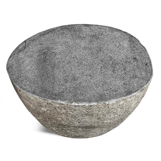 Organic Modern Vintage Outdoor Boulder Stone Stool Side Table For Sale - Image 4 of 4