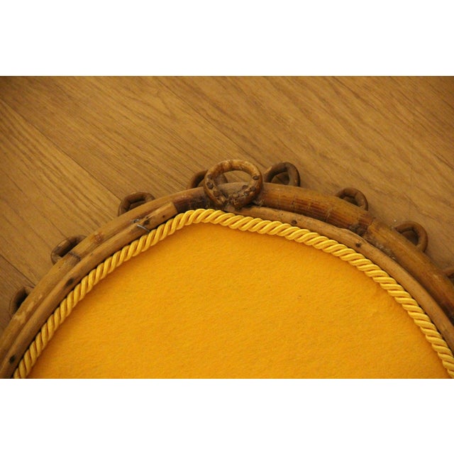 Oval Rattan and Bamboo Wall Mirror in the style of Franco Albini, 1960s For Sale - Image 10 of 12